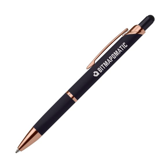 Stylo publicitaire Zenith Tri-Softy Rose Gold avec Stylus Goldstar® Métal