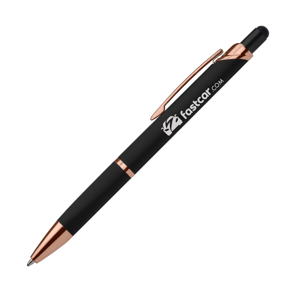 Stylo publicitaire Zenith Tri-Softy Rose Gold avec Stylus Goldstar® Métal