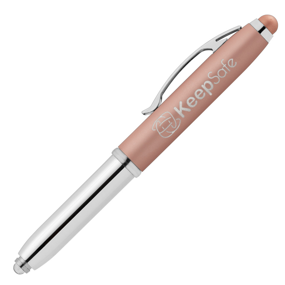 Stylo stylet lumineux personnalisé Goldstar® Brando Softy Métallique Light-Up Métal