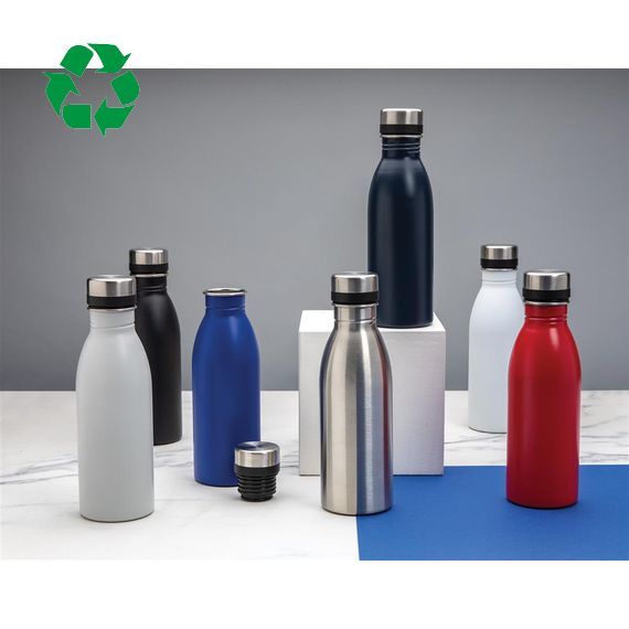 Bouteille publicitaire d’eau 500ml en acier inoxydable RCS recyclé