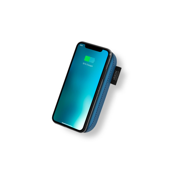 Banque publicitaire d’alimentation sans fil Qi de 5 000 mAh avec haut-parleur Bluetooth®