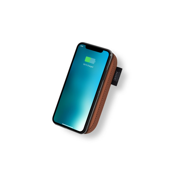 Banque publicitaire d’alimentation sans fil Qi de 5 000 mAh avec haut-parleur Bluetooth®