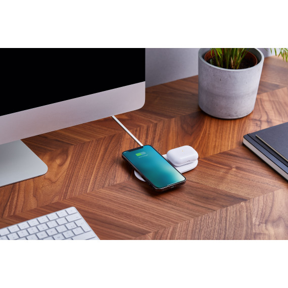 Chargeur publicitaire 2 en 1 slim 2x5W dual wireless charger