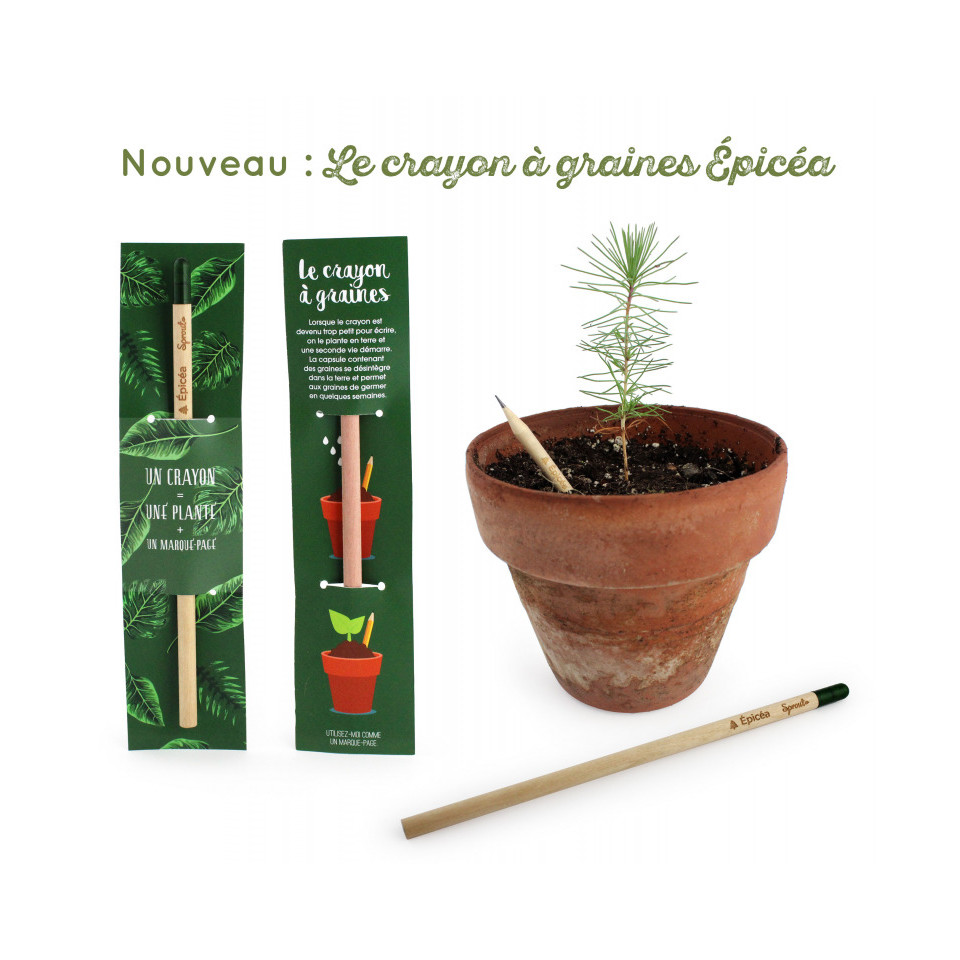 Crayon publicitaire avec graines à planter Sprout