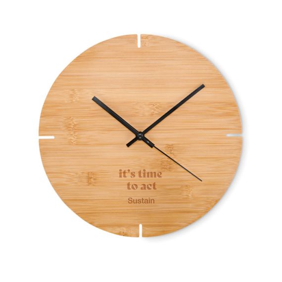 Horloge murale en bambou personnalisable