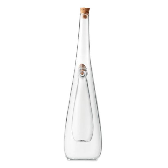 Bouteille d’huile et vinaigre verre borosilicate avec bouchon en liège personnalisable