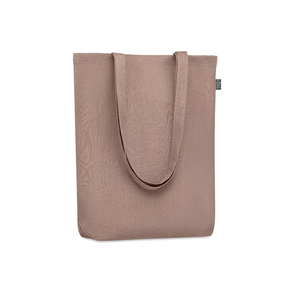 Sac shopping personnalisable en tissu 100 % Chanvre avec anses longues 200 gr/m²