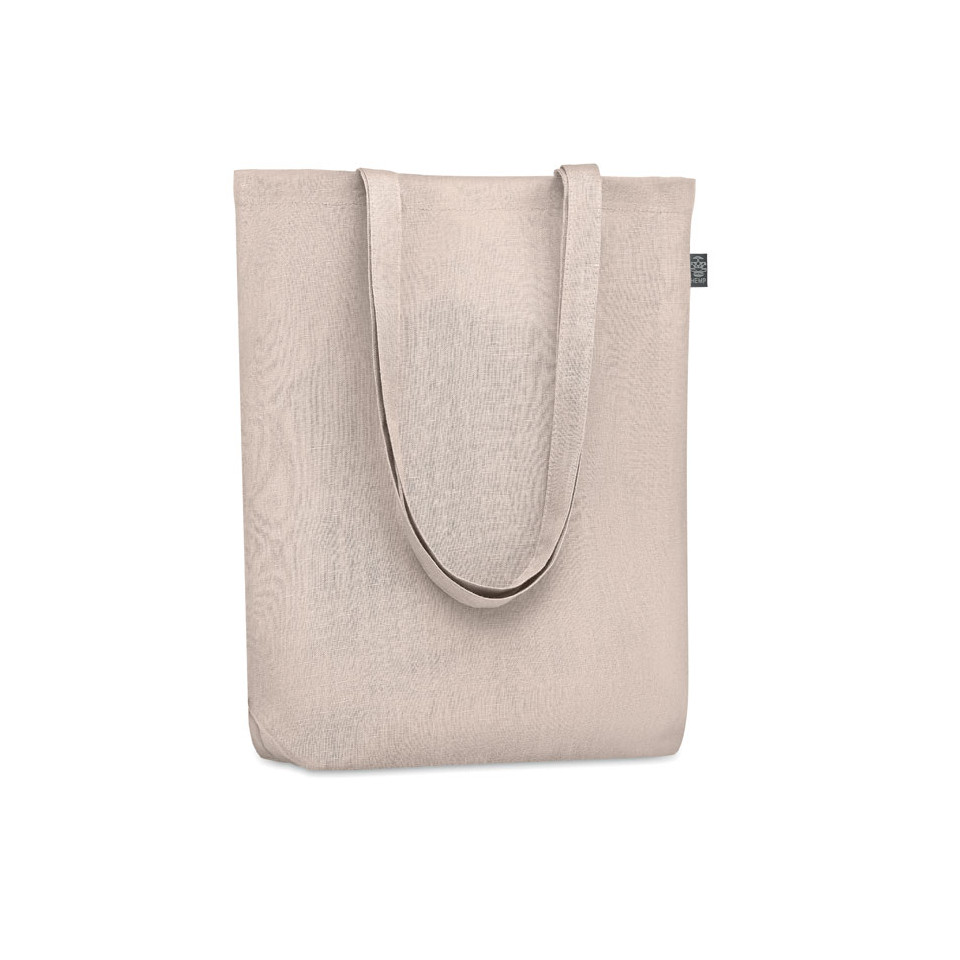 Sac shopping personnalisable en tissu 100 % Chanvre avec anses longues 200 gr/m²