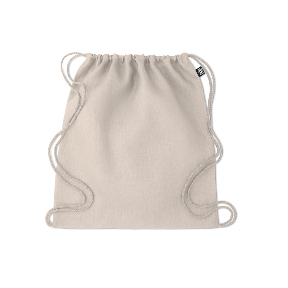 Sac à cordon personnalisable en tissu 100 % Chanvre 200gr/m²