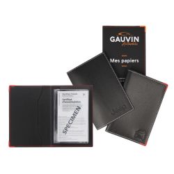 Porte-carte grise GIULIA : 2 volets simili cuir luxe Réf: PCG137