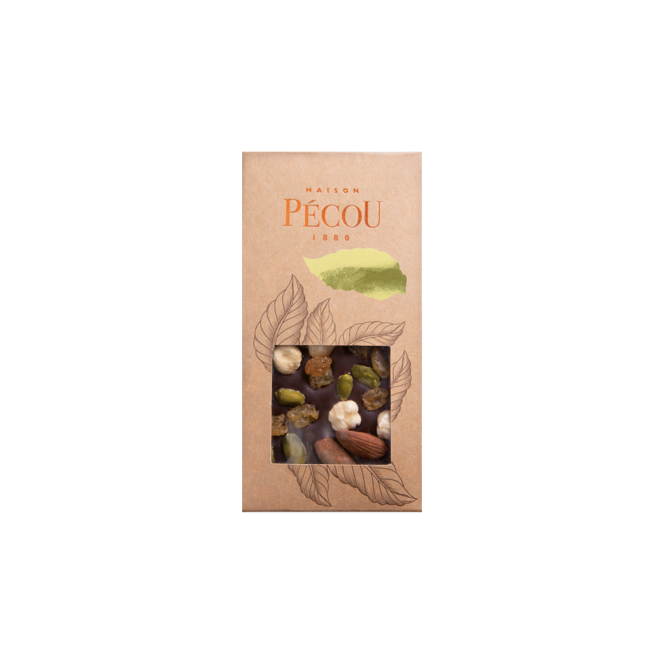 Tablette de chocolat noir personnalisable fabriquée en France