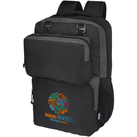 Sac publicitaire à dos pour ordinateur portable Trailhead de 14 L recyclé GRS bicolore 15 pouces