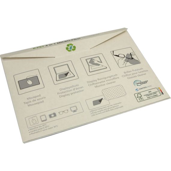 Tapis de souris personnalisable Fabriqué en Europe 4 en 1 Microfibre RPET