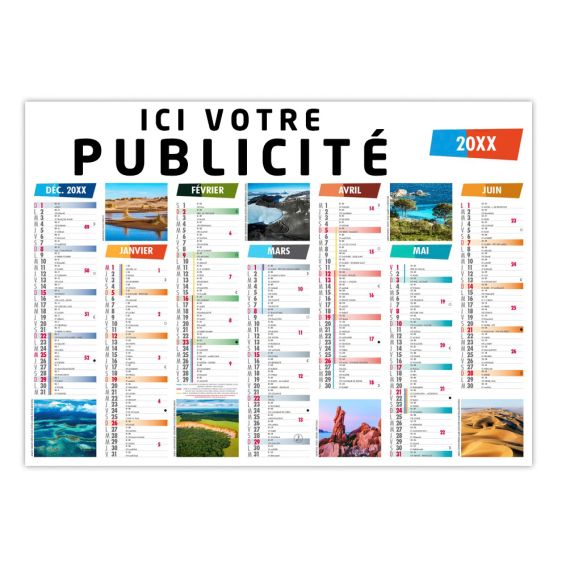 Calendrier publicitaire souple fabriqué sur mesure