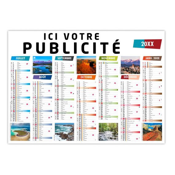 Calendrier publicitaire souple fabriqué sur mesure