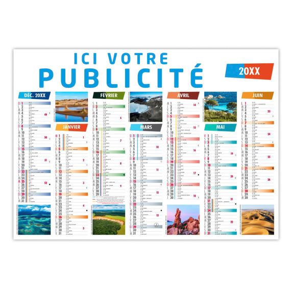 Calendrier publicitaire souple fabriqué sur mesure