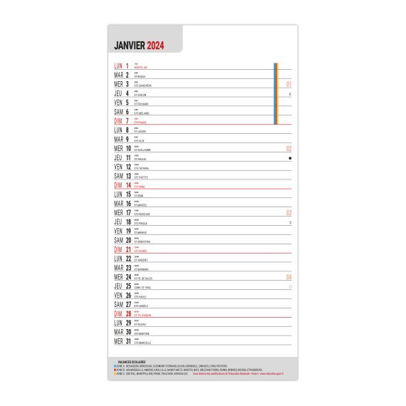 Calendrier personnalisable fabriqué en France 1 Vue Reine