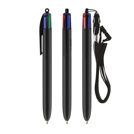 Stylo personnalisable fabriqué en France BIC 4 Couleurs avec Lanyard