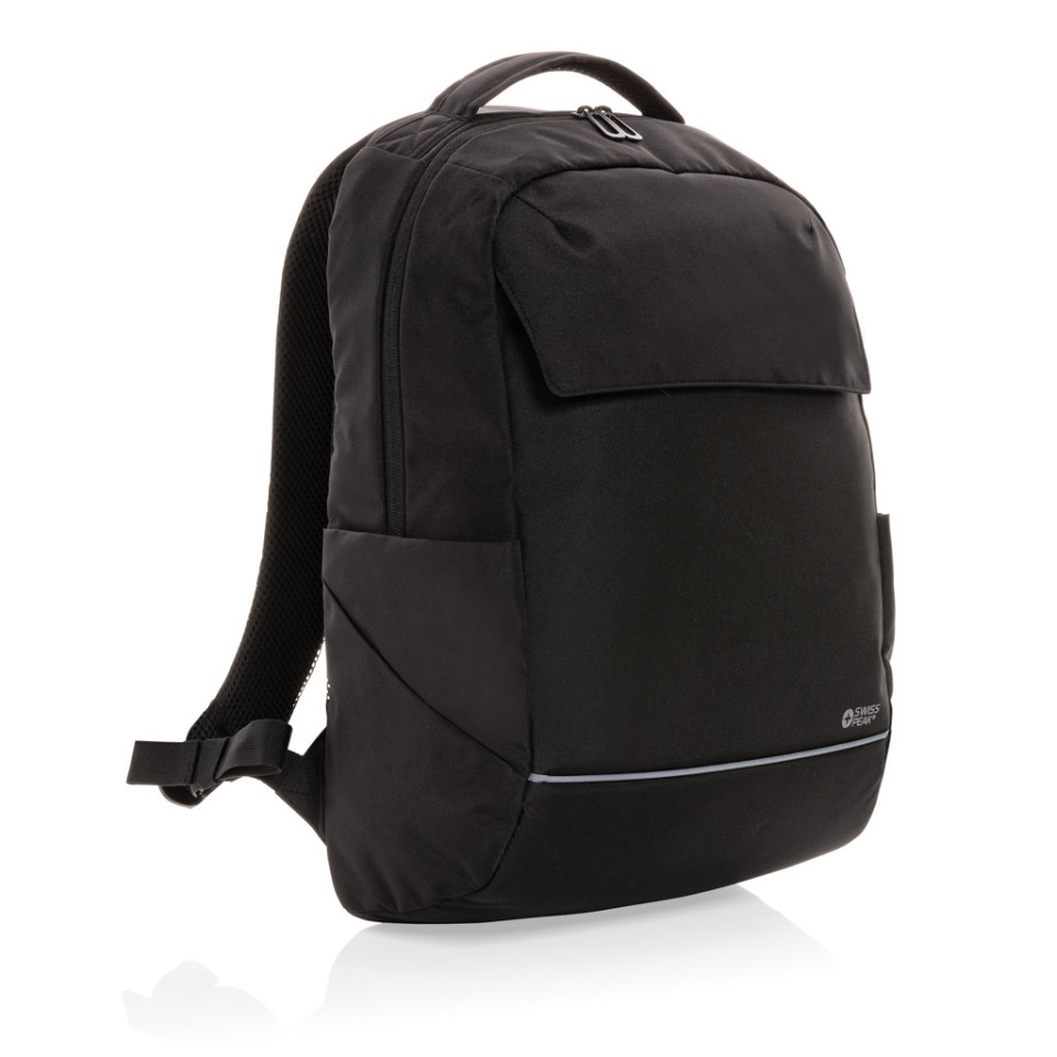 Sac publicitaire à dos ordinateur 15.6" Swiss Peak Brooke en rPET AWARE™