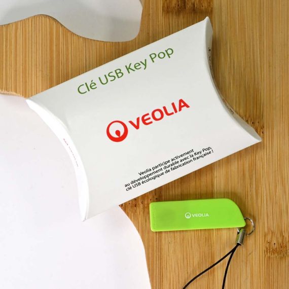 Clé USB publicitaire biodégradable fabriquée en France KeyPop Green Desk