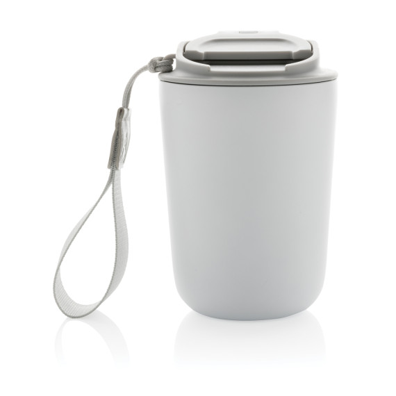 Mug publicitaire iso en acier inoxydable recyclé RCS avec lanière Cuppa