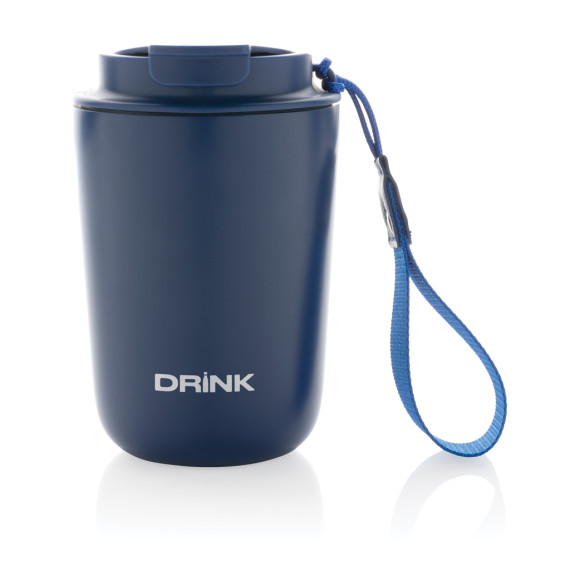 Mug publicitaire iso en acier inoxydable recyclé RCS avec lanière Cuppa