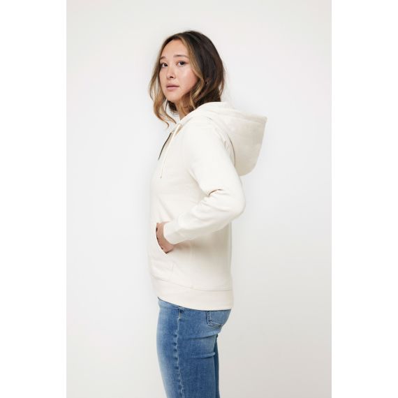 Sweat publicitaire à capuche avec zip en coton recyclé Iqoniq Abisko