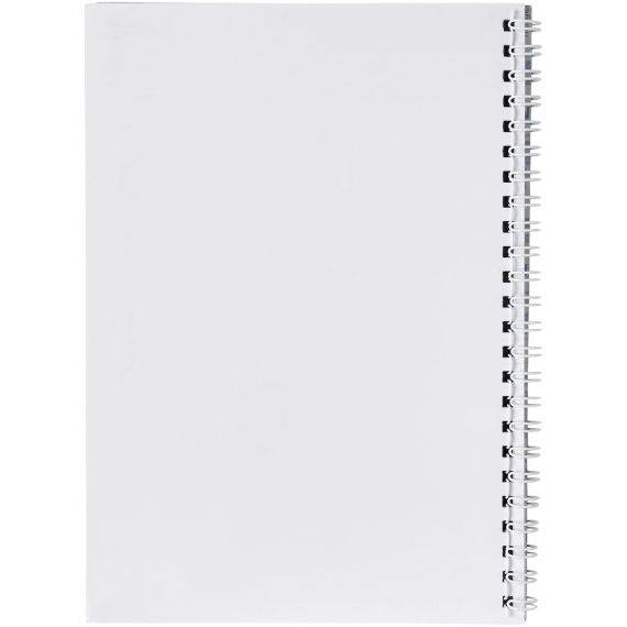 Carnet publicitaire de notes à spirales A5 Desk-Mate® avec couverture arrière imprimée