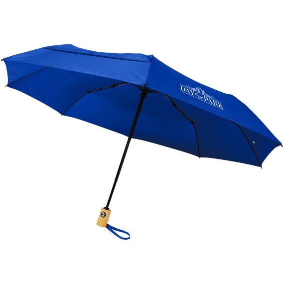 Parapluie en PET recyclé pliable 21" à ouverture/fermeture automatique Bo publicitaire