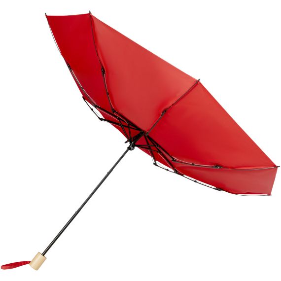 Parapluie publicitaire 21" pliable windproof en PET recyclé Birgit