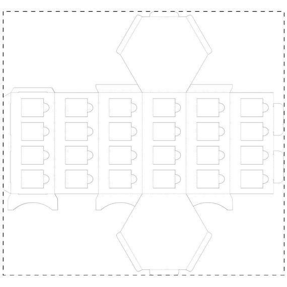 Calendrier de l’avent personnalisable hexagonal papier kraft livré à plat à remplir