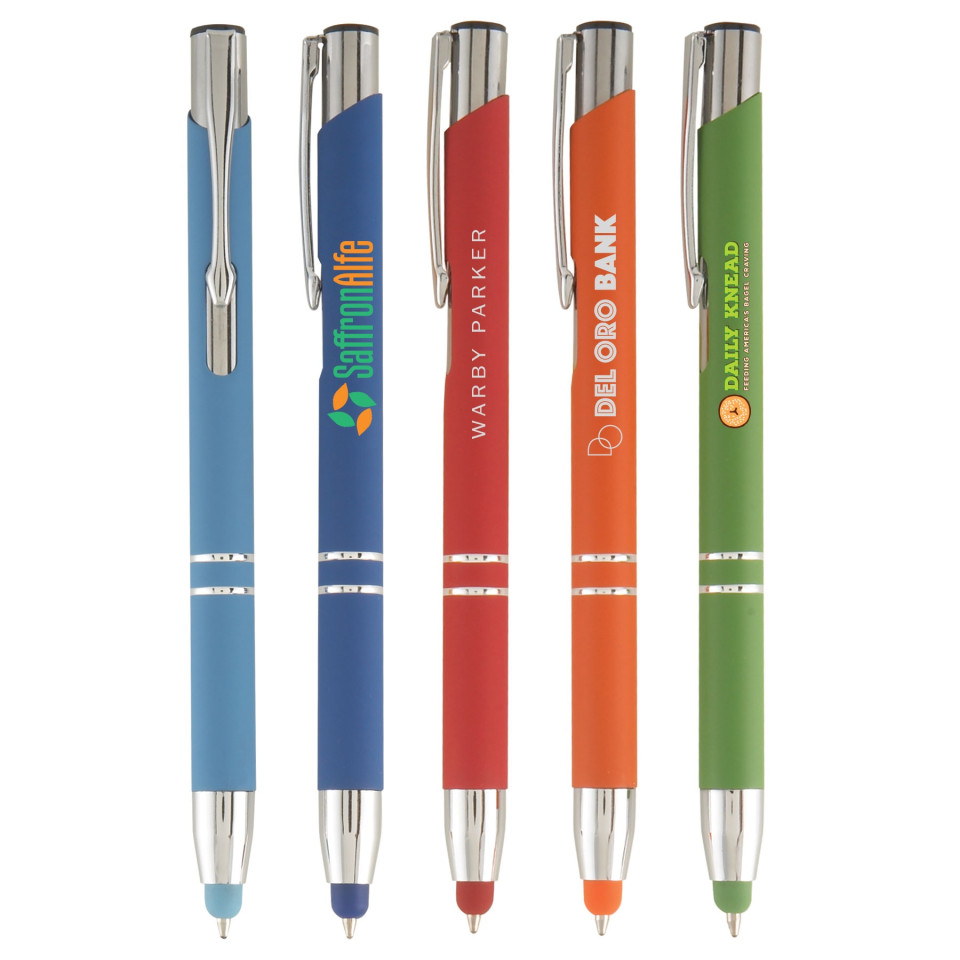 Stylo stylet personnalisé quadrichromie express Goldstar® Crosby soft touch