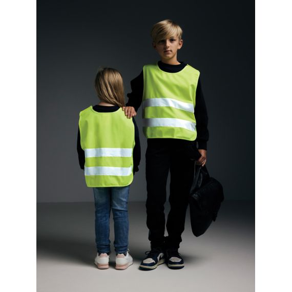 Gilet haute visibilité personnalisé de signalisation en rPET GRS enfant