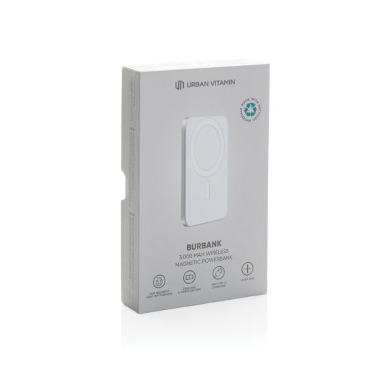 Powerbank personnalisé magnétique 3000mAh en plastique/alu RCS UrbanVitamin Burbank