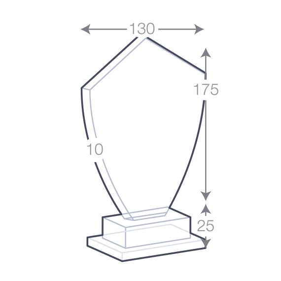 Trophée en Verre personnalisé Express Emblème