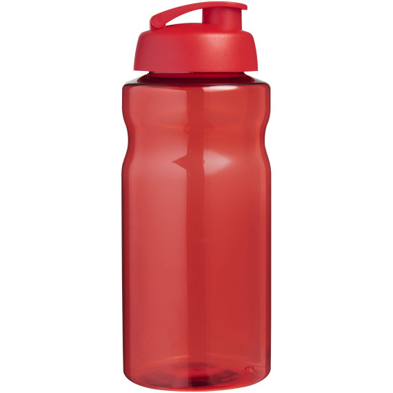 Bouteille publicitaire de sport H2O Active® Eco Big Base de 1 litre à couvercle rabattable fabriqué en Europe