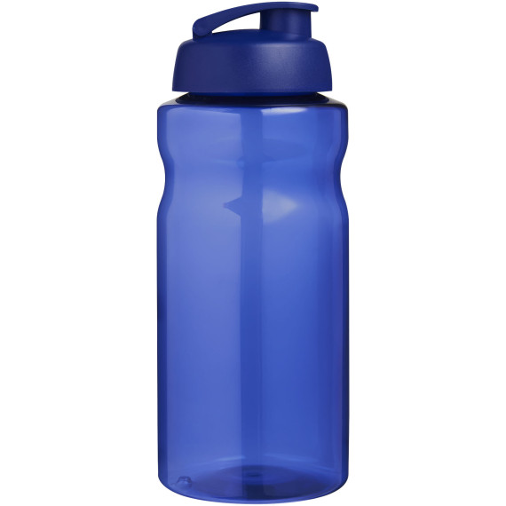 Bouteille publicitaire de sport H2O Active® Eco Big Base de 1 litre à couvercle rabattable fabriqué en Europe