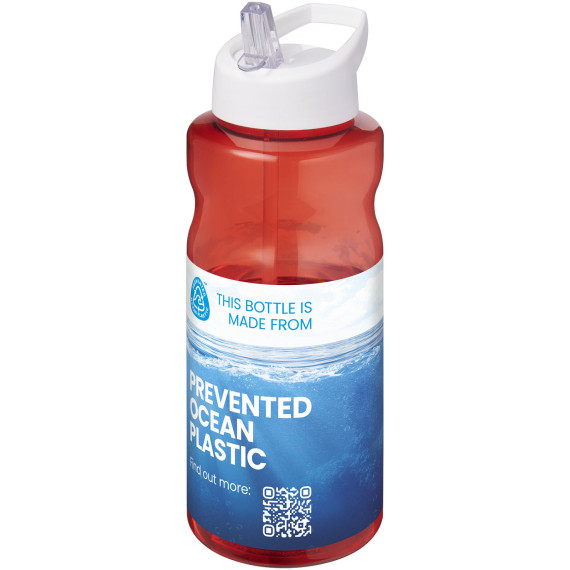 Bouteille publicitaire de sport H2O Active® Eco Big Base de 1 litre avec couvercle à bec verseur fabriqué en Europe