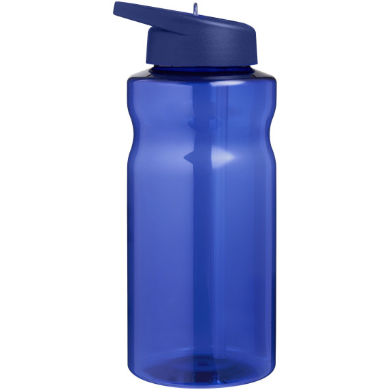 Bouteille publicitaire de sport H2O Active® Eco Big Base de 1 litre avec couvercle à bec verseur fabriqué en Europe