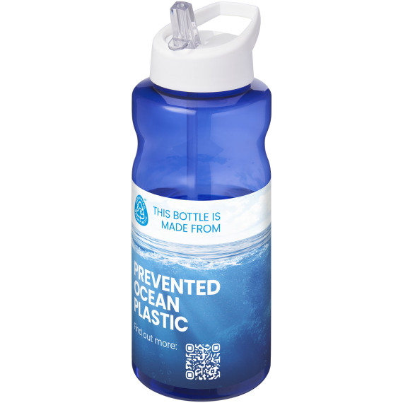 Bouteille publicitaire de sport H2O Active® Eco Big Base de 1 litre avec couvercle à bec verseur fabriqué en Europe