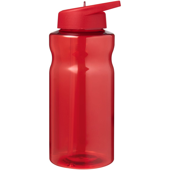 Bouteille publicitaire de sport H2O Active® Eco Big Base de 1 litre avec couvercle à bec verseur fabriqué en Europe