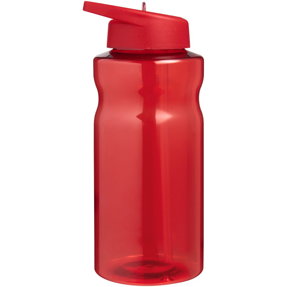 Bouteille publicitaire de sport H2O Active® Eco Big Base de 1 litre avec couvercle à bec verseur fabriqué en Europe