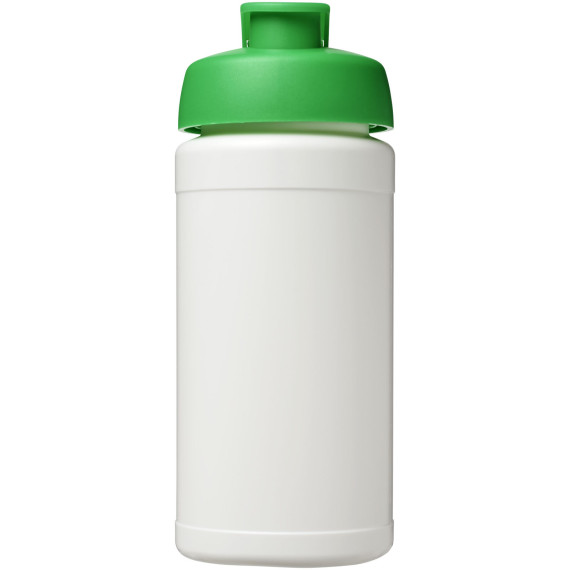 Bouteille publicitaire de sport Baseline de 500 ml recyclée avec couvercle rabattable fabriqué en Europe