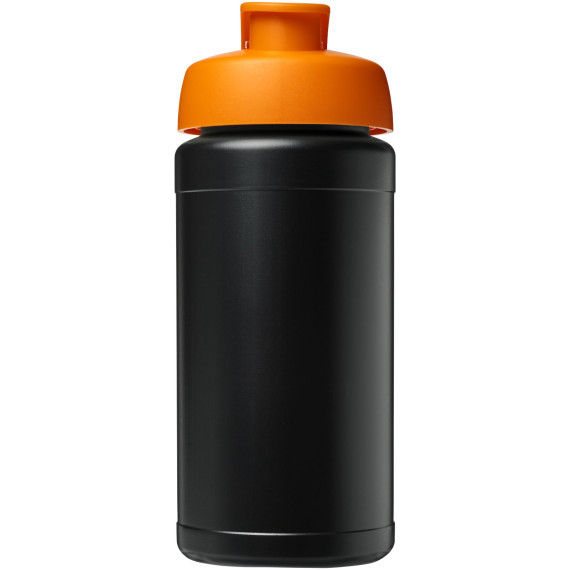 Bouteille publicitaire de sport Baseline de 500 ml recyclée avec couvercle rabattable fabriqué en Europe