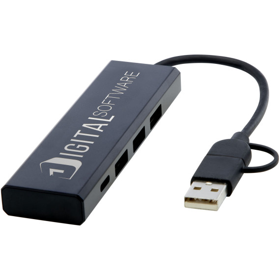 Concentrateur publicitaire USB 2.0 Rise en aluminium recyclé certifié RCS