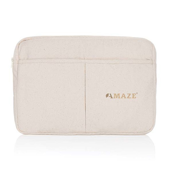 Pochette publicitaire ordinateur 15,6'' en coton recyclé AWARE™ Laluka