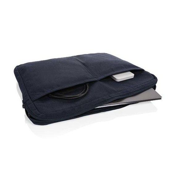 Pochette publicitaire ordinateur 15,6'' en coton recyclé AWARE™ Laluka