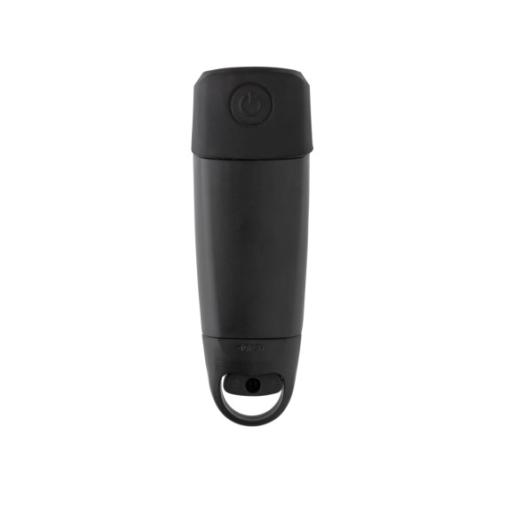 Torche publicitaire rechargeable par USB avec manivelle en plastique RCS recyclé