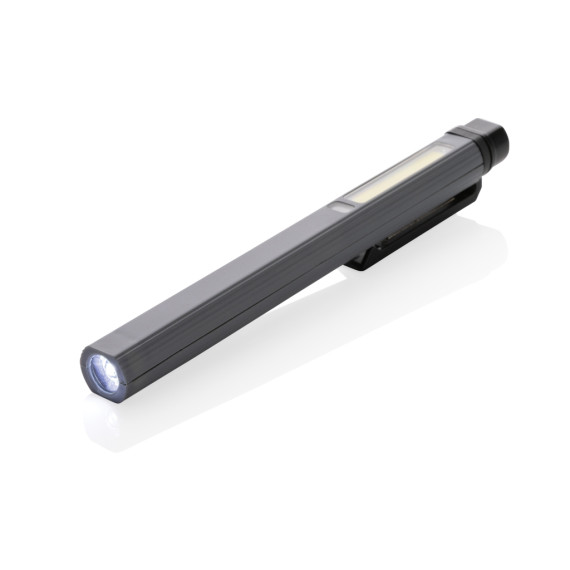 Lampe publicitaire stylo rechargeable par USB en plastique recyclé RCS Gear X