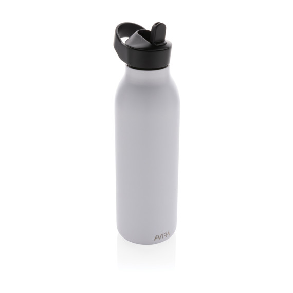 Bouteille publicitaire d'eau 500ml fliptop en acier inoxydable recyclé RCS Avira Ara